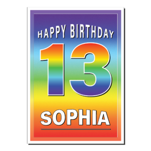 personalised 13th birthday card bb0023