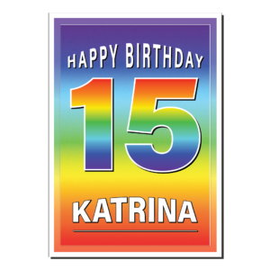 personalised 15th birthday card bb0025