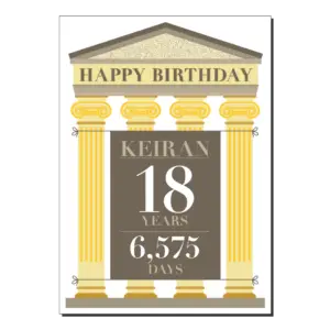 personalised 18th birthday card bb070