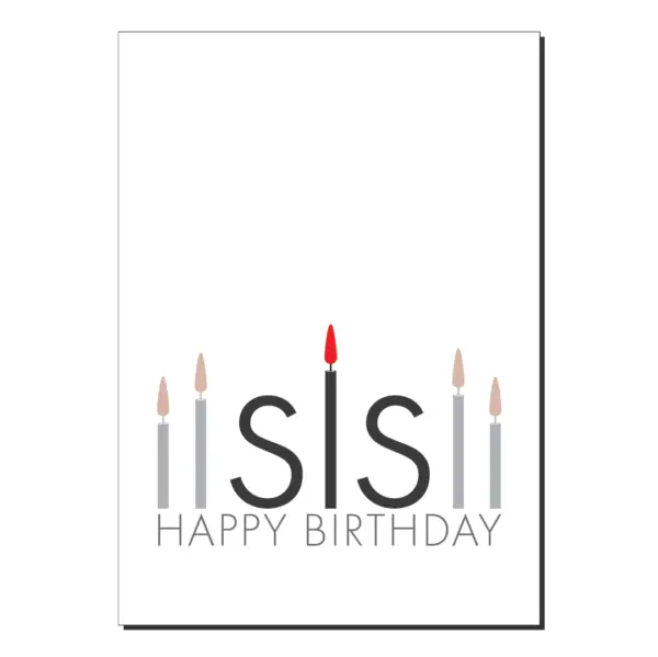 sister birthday card candles bb055