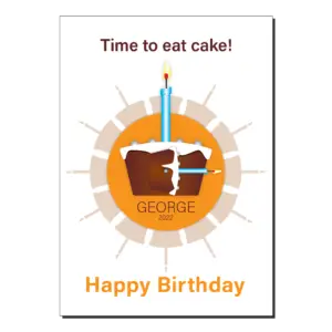 time to eat cake birthday card bb063