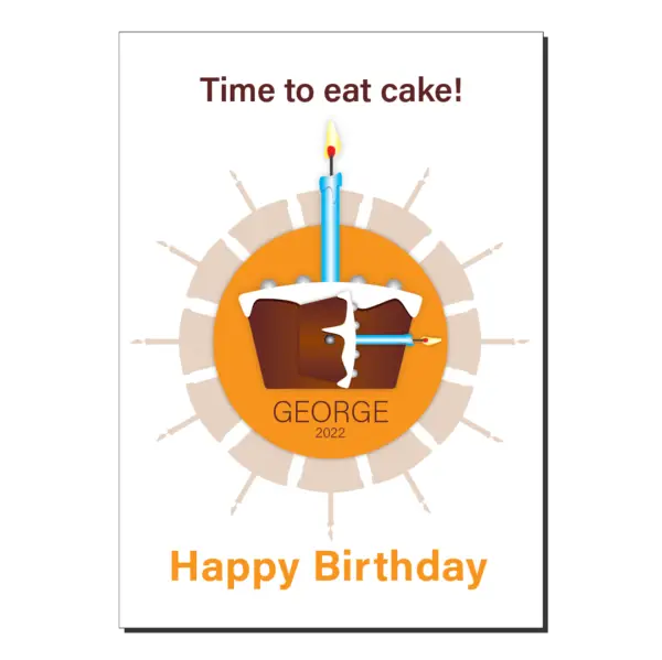 time to eat cake birthday card bb063