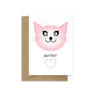 valentines day card purrfect cat val043