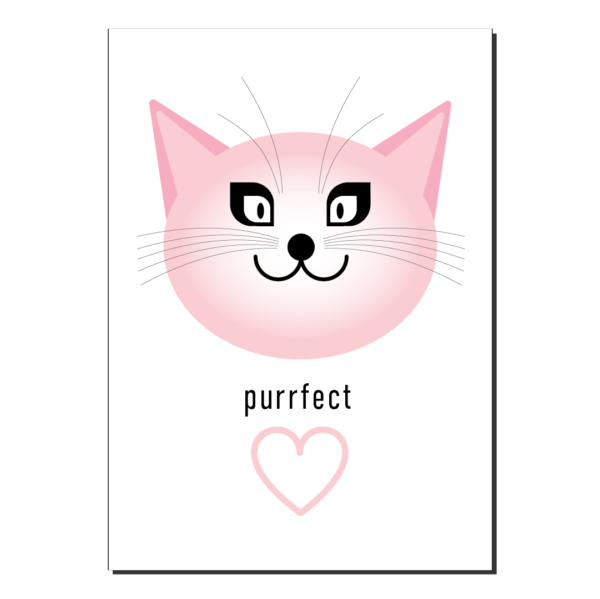 valentines day card purrfect cat val043