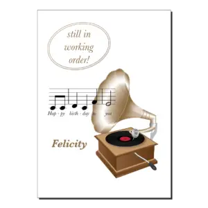 birthday card gramophone still in working order bb100