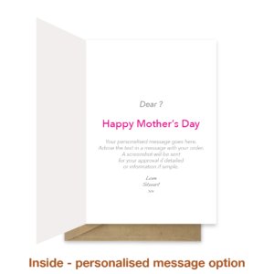 Personalised message inside mothers day card mth018