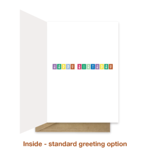 Standard greeting inside happy birthday card bb102