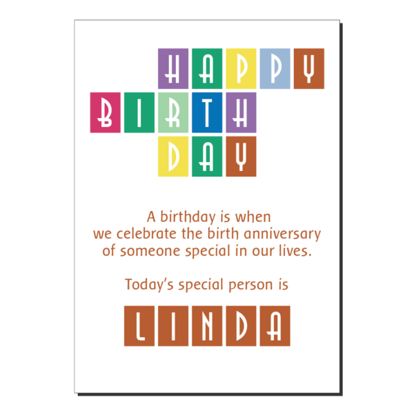 happy birthday card personalised name definition bb102