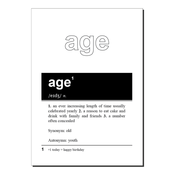 age birthday card funny definition bb105