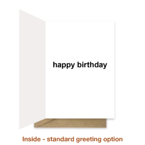 Standard greeting inside birthday card bb105