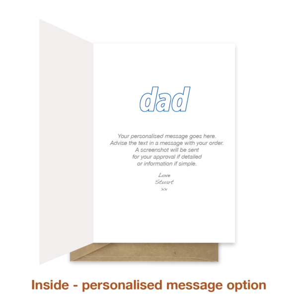 Personalised message inside father's day card dad011