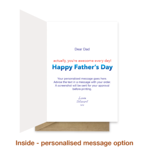 personalised message inside father's day card dad012