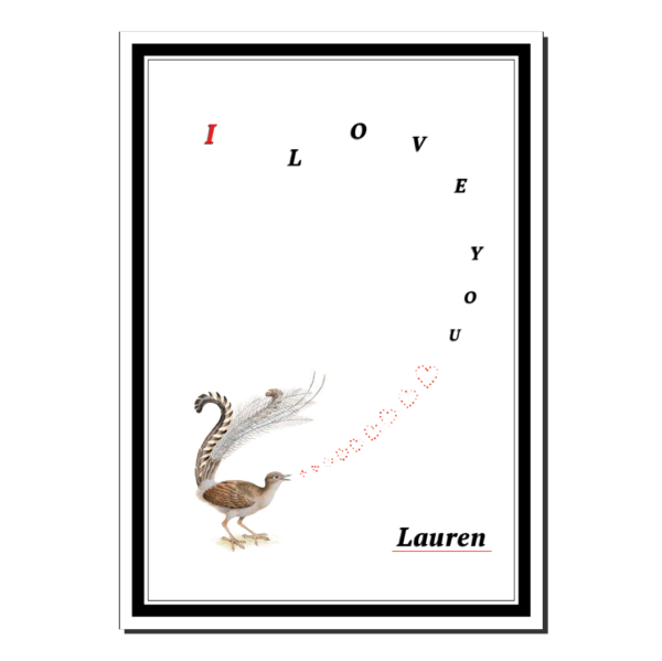 i love you romantic valentine card with name